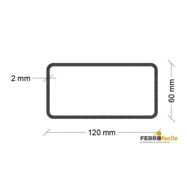 Tubo rettangolo - Tubolare rettangolare in Ferro